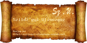 Szilágyi Ulisszesz névjegykártya